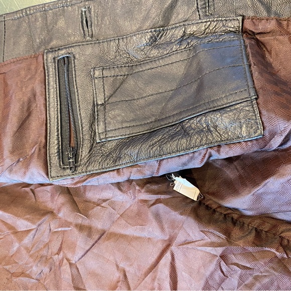 Wilsons Leather Black Vest Mens Small Motorcycle Moto Biker 4 Button - Picture 7 of 8